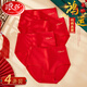 Langsha Red Underwear Women's High Waist Antibacterial 4 Pairs Zodiac Year Horse Year Qiji Red Festive Wedding Red Women's Lucky Briefs