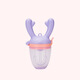 ZNMW Baby Bite Bag Baby Complementary Food Fruit and Vegetable Happy Fruit Eating Artifact Silicone Push Pacifier Eats Fruit Puree and Molars Teeth Fawn Style + Purple + Medium Net Random Color
