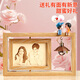 
Zhenruyi birthday gift female leaf carving portrait photo customized woodcut drawing wedding anniversary gift girlfriend wife vertical version rotating double-sided [Light + Pig + Couple ornaments]
