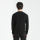 Lilang Cardigan Hombres redondos Cuello Jacquard Embellido delgado y cálido suéter masculino negro (24dms9031s) XL 175/88a