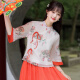 闻莺燕夏季改良汉服成人女新中式国风喇叭袖衬衫文艺半身裙演出游套装 9764美人套装 L