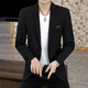 Playboy suit jacket men's Korean version slim fit no-iron business casual suit spring new host large size suit men's two-button black 2XL