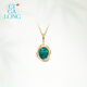CIGA LONG small lucky beads malachite ring earrings necklace S925 Oriental leisurely new Chinese style jewelry small lucky beads malachite necklace