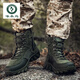 Woodpecker Large Size Martin Boots Men's Shoes Breathable Tactical Boots Outdoor Hiking Wear-resistant Training Combat Boots High Top Boots Black 42