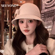 Seeyond Deep Sun Qianjin Xiaoxiangfeng Fisherman Hat Femme Femmes automne et hiver français rétro Hepburn Style HAP HAP TOP FACE PETTE CHAPE BLANC CHAPE BLANC BLACK BOTIE BOUTIQUE CASSE CASSE CASHER