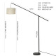 Floor-standing lamp eye protection lamp full spectrum vertical desk lamp piano lamp bedroom fishing lamp sofa living room atmosphere light 1047 hemp lampshade + 12W remote control lamp