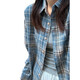 Pei Shiyan blue grinding plaid shirt men's long-sleeved autumn and winter plus velvet thickened American retro commuter style shirt jacket c9734 red plaid plus velvet M 95-115Jin [Jin equals 0.5 kg] can be worn