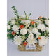Congshu Xiaobaihua Tomb Sweeping Tomb Sweeping Festival Tomb Sweeping Ceremony Memorial Chrysanthemum White Chrysanthemum Flower Bouquet Tombstone Franchise Chrysanthemum and Peony Basket