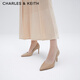 CHARLES&KEITH简约通勤尖头高跟鞋子女鞋休闲单鞋生日礼物女CK1-60280245-1 Nude肉色 37