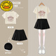 G.Duckkids Little Yellow Duck Girl Kleid 25 Neuer Sommer JK Anzug Kinder Großer Kinder lässig plisderner Rock Mode Kurzrock 9922t-Shirt +1516 Schwarz 120 cm