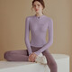 LULUUVTTOH Half zipper with chest pad yoga wear women's tight long-sleeved sports top T-shirt running Pilates training fitness wear Purple M Recommended 95-110Jin Jin equals 0.5 kg