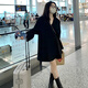 GARNUO black small suit jacket women's two-piece suit 2025 spring and autumn new high-end small loose casual suit black suit S 101-110Jin Jin equals 0.5 kg