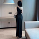 Tangjun Club nocturno para mujeres Sexy Dress Sexy Club nocturno Pemperamento Ropa de trabajo Mostrando figura Figura de cintura alta Vestido de noche Falda larga S