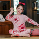 Disney (Disney) Girls-Entwickler warme Unterwäsche Set Kinderpyjamas Herbst Winter Girls Herbsthosen Herbsthosen verdickter Basishemd LDE1416 Yugui Hundemädchen 170 Größe 16 [140 cm/50-60jin [Jin gleich 0,5 kg]]