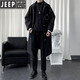 JEEP SPIRIT windbreaker jacket men's mid-length spring and autumn work coat 2025 new long style high-end casual large size men's trendy off-white plus velvet 2XL