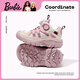 Barbie Kinderschuhe im Frühling und Herbst Single Children's Sneakers Mädchen Knopfknopf Wanderschuhe DA6227 Beige/Pulver Größe 33