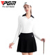 PGM高尔夫服装女装 打底衫 长袖T恤 竖纹肌理 高弹柔软 YF695-白色 S