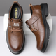 Fr.yh.zh ovig qualifizierte Lederschuhe Weiqian Herrenschuhe Position 2024 Neue Herren -Arbeitspulen -Schuhe Pilot -Freizeitschuhe 9908 Brown 38 Standard Lederschuhe Größe