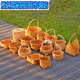 Qian Tuan Seiko Estilo Pastoral Cesta Tejida A Mano con Chips De Madera Frutas Aperitivos Pan Verduras Jengibre Ajo Picnic Cesta Hecha A Mano De Bambú Cesta De Flores Cesta Redonda con Chips De Madera Tamaño Pequeño