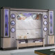 Hanchan TV Gabinete Combinación de gabinete de pared Combinación de pintura Sala de estar Modern Simple Simple Decorative Floor Gabinete 1.91 metros de largo 65 cm de ancho 2.05 metros de alto Modelo 695 Ebony ensamblado