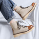 KGV Martin Boots Herren neue britische Stil atmungsaktive High-Top-Schuhe dicker Sohle Erhöhung Arbeitstiefel Trendy Denim Boots Herrenstiefel gelbe Erhöhung 41 Standard Lederschuhgröße