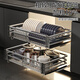 Supor Baska Drawer Küchenschrank Edelstahl-Stahlschale Lagerregal Schüssel und Essstäbchen Tellerlagerstange Schüssel und Korbspeicherschrank [Pistole Asche Doppelschicht 700 Schrank] Geeignet für 650-690 mm
