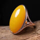 Kuang Yi Baltic Amber Ring Chicken Butter Yellow Honey Wax Ring Men and Women Blood Amber Inlaid Ring Flower Amber Hand Decoration Gift Blood Amber