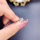 Xuecong's special new natural white aquamarine ring 925 silver gold-plated precision inlaid heart 5*5Mm love ring