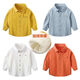 G.duck children's shirt boys' long-sleeved velvet autumn and winter new white boys' cotton shirt plus velvet style jacket white shirt 130 cm