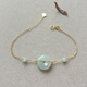 Caizhi 18k gold ice jade A goods safety buckle bracelet rose gold women's fine color gold beads hand ornaments gold inlaid jade gift simple gold beads style