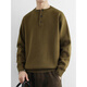 Gonggong sense button sweater men's autumn and winter new fashion men's American Henry collar sweater thickened warm wool sweater light mustard green M recommended 120Jin Jin equal to within 0.5 kg