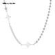Miss JuJu new pt950 platinum necklace for women platinum bead star side chain AB chain design weight 10.5-10.7g length 42+3cm thick about 2.4mm