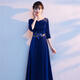 Pugos new 2024 choir performance costume women's long skirt adult students middle-aged and elderly stage competition recitation performance dress red S