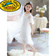 G.duck little yellow duck girls pajamas summer children thin short-sleeved lace modal nightgown little girl palace style parent-child JY1477 white long sleeve 120