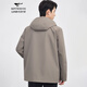 七匹狼风衣外套男中长款连帽三防大衣秋季时尚英伦风防风衣男城市轻户外 701(卡其)-连帽款 175