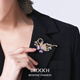 Miling corsage brooch high-end exquisite fashion high-end women's pin accessories luxury suit brooch women's high-end light luxury blue