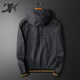 DK brand jacket men's jacket spring and autumn new trendy brand printed casual sports baseball uniform jacket hooded 2195-1 XL