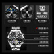 Olevs (Olevs) Chinesische Valentinstagsgeschenkwache für die mechanische Uhr für Männer vollautomatisch leuchtend wasserdichte Männer Uhr Multifunktion Hohlbohrer Männer Uhr Olevs-6621-Steel Strip Schwarz
