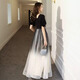 
Seidler banquet evening dress for women 2025 new black long temperament can usually be worn on the host choir performance suit Black M (recommended 96-105Jin [Jin equals 0.5 kg])