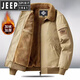 Jeep Spirit Jeep Baumwolle Kleidung Herren Winter neuer Jacke Baumwolle Kleidung Lambmere Arbeitskleidung Herrenpelzkragen warm verdickte Männerkleidung 9227 Camel XL Empfohlen 136-155Jin [Jin ist 0,5 kg]