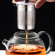 Yuehu high-end brand green bead glass teapot, high temperature resistance, large capacity, heat-resistant teapot, household kettle, tea set, large Fuyun teapot, recommended for 4-6 people, 1000ml heat-resistant glass