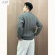 Wu Quanwan old money style Henry collar sweater men's lazy fake two-piece sweater cleanfit inner layering shirt black black L