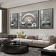 
Chengzi's high-end sofa background wall decoration paintings, light luxury high-end living room hanging paintings, elk triple paintings, murals, atmospheric wall paintings, K11972, 50*70 left and right 90*70 crystal porcelain metal black frame