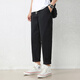 Jewish casual pants for men in summer new loose ice silk straight sport nine-point pants for men conical Korean style trendy trousers 9904 black 2XL