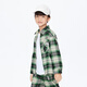 Little MO&Co. Children's clothing spring new style boys' pure cotton plaid long-sleeved shirt zipper jacket green and white plaid 120 120/60