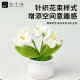 九千谷针织毛线花成品办公室内桌面装饰小盆栽花朵摆件 白色勿忘我1105