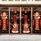 Luo Lunsitu 2025 New Year Decoration Stickers Year of the Snake Spring Festival windows and flowers windows and glass doors wall stickers New Year scene layout XN6198 Golden Snake holds wealth