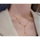 Fat Donglai's same style 18K gold small waist pendant tassel necklace for women rose gold clavicle chain AU750 light luxury neck 18K small waist tassel necklace