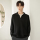 AX Armani Lazy and Relaxed Henley Collar Men's Sweater 2025 Spring and Autumn Versatile Pullover Sweater Jacket Black Black 2XL
