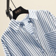 
Cypress Lapel Shirt 2025 Autumn New Women's Fashion Stripe Single Breasted Rotary Sleeve Top